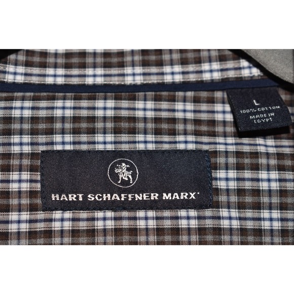 HART SCHAFFNER MARX NEW $99 Cotton Button Down Plaid Shirt Men's Large - Picture 4 of 4